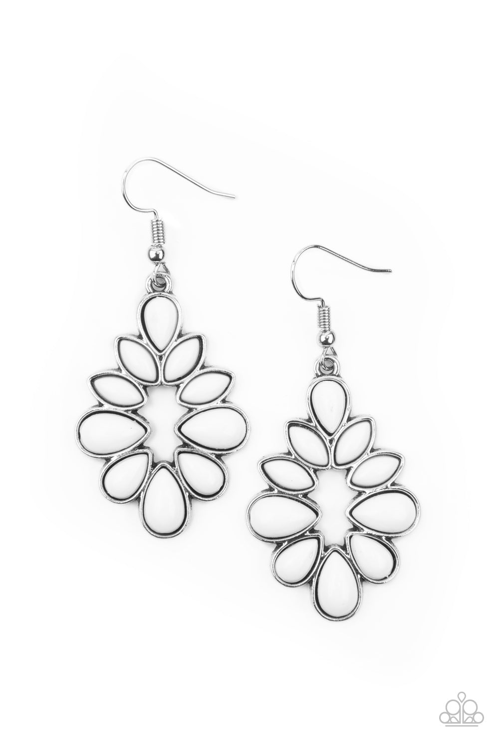 Burst Into TEARDROPS - White - Paparazzi Earrings