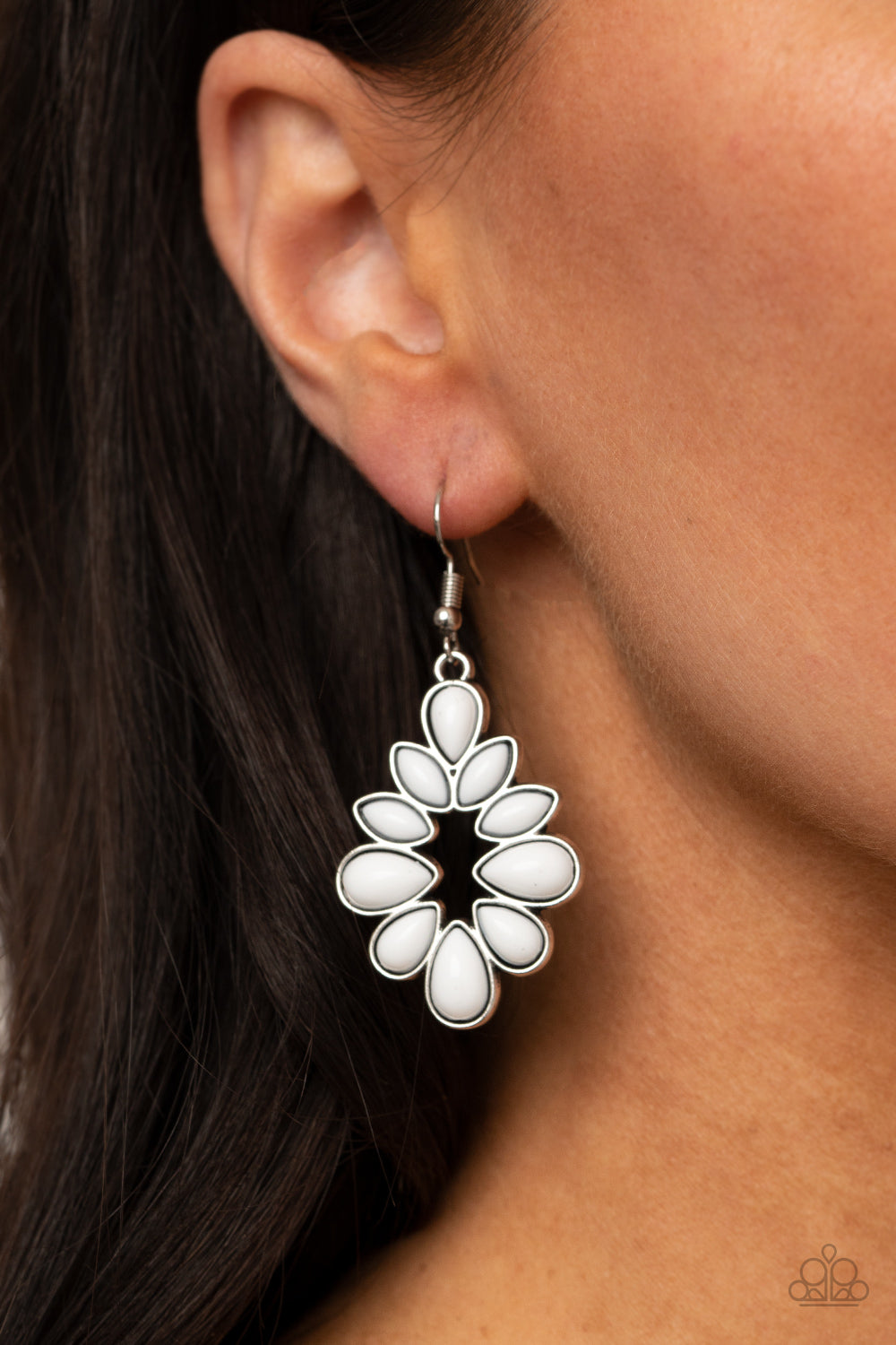 Burst Into TEARDROPS - White - Paparazzi Earrings