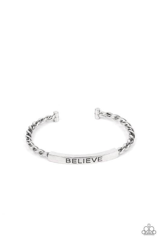 Keep Calm and Believe - Silver - Paparazzi Bracelet