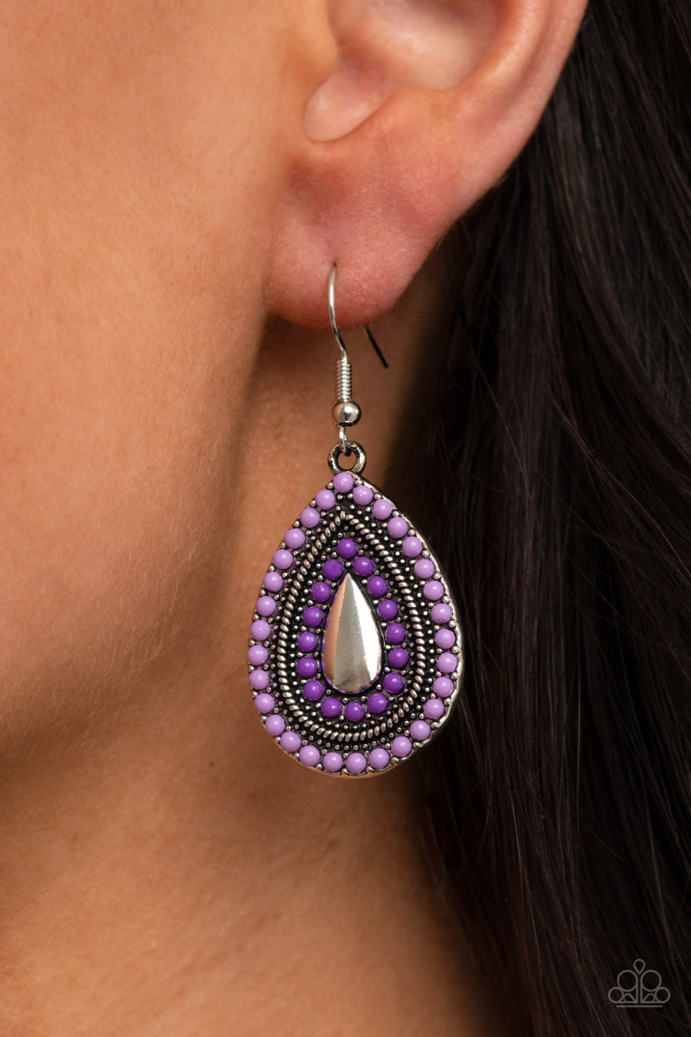 Beaded Bonanza - Purple - Paparazzi Earrings