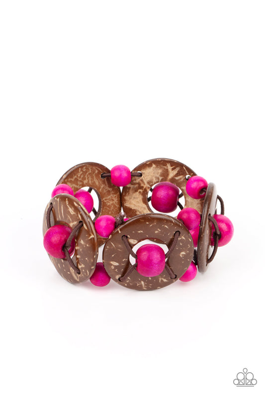 Island Adventure - Pink Wood Bracelet