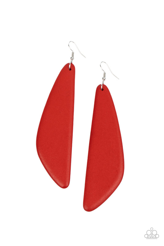 Scuba Dream - Red - Paparazzi Earrings