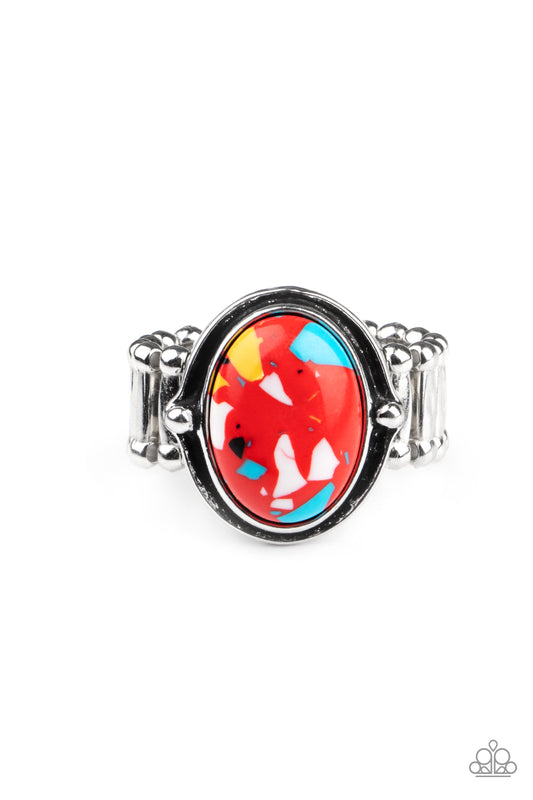 Terrifically Terrazzo - Red - Paparazzi Ring