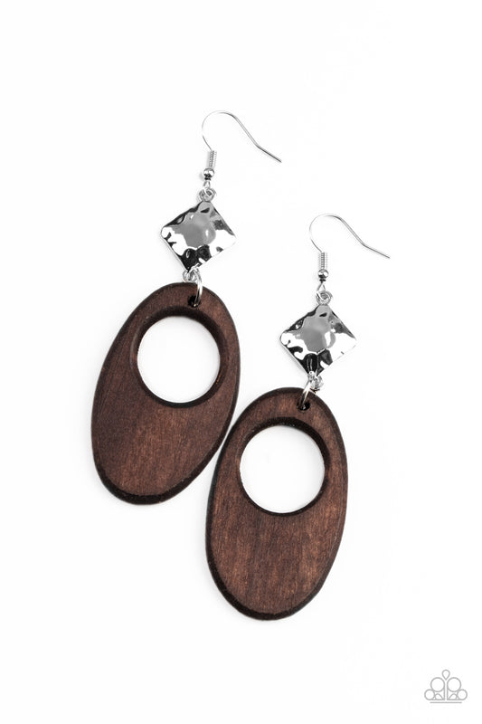 Retro Reveal - Brown - Paparazzi Earrings