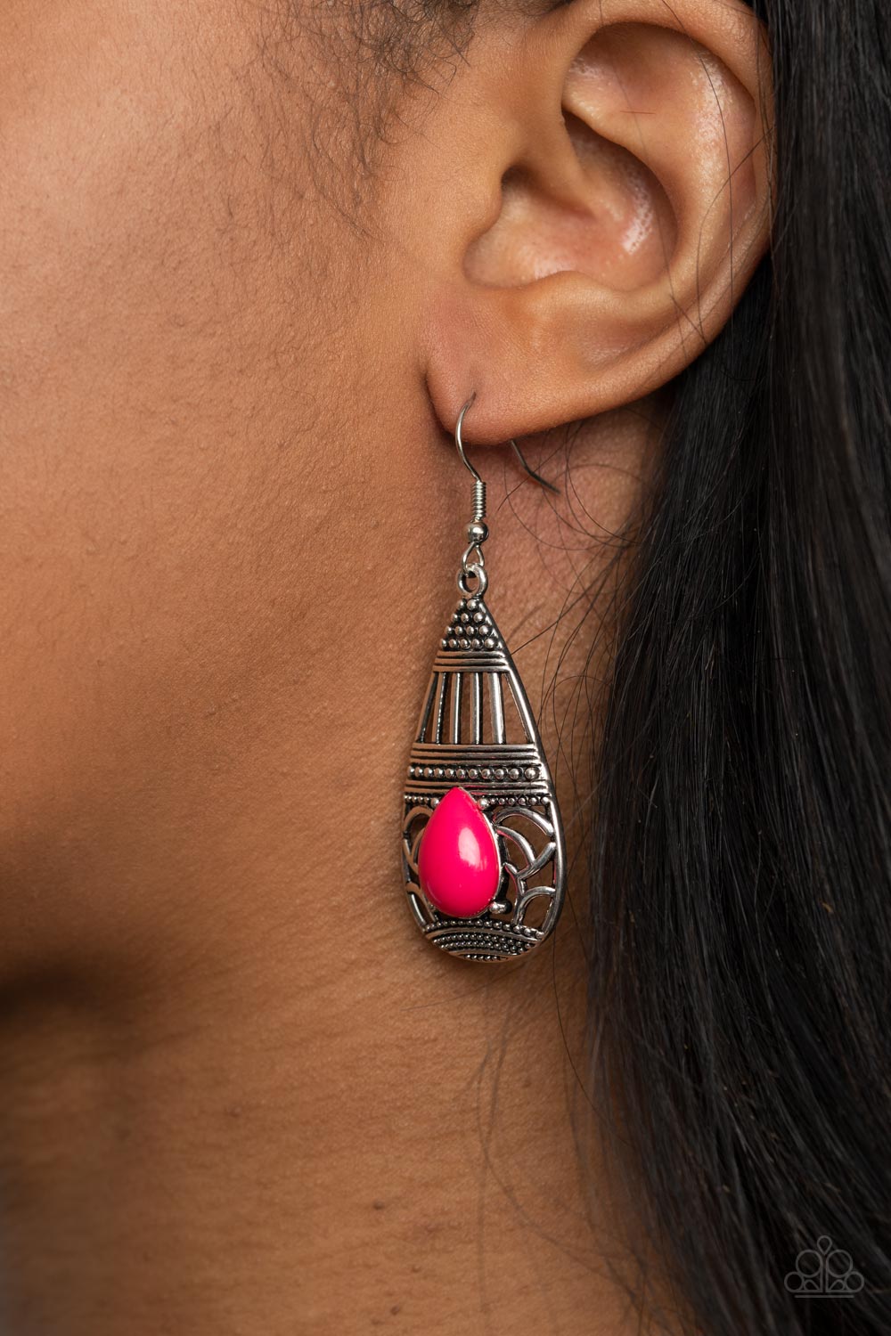 Eastern Essence - Pink - Paparazzi Earrings