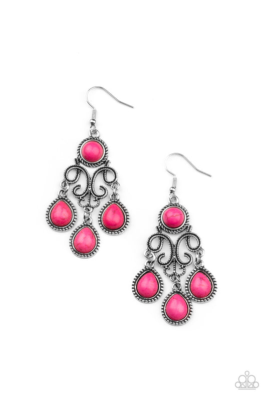 Canyon Chandelier - Pink - Paparazzi Earrings