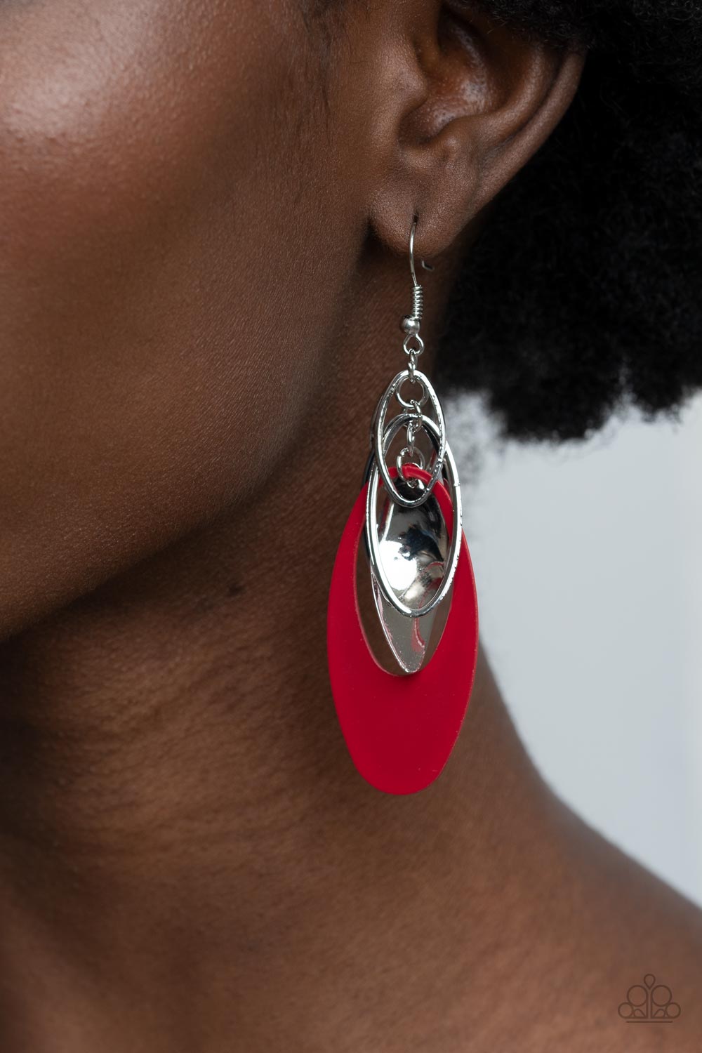 Ambitious Allure - Red - Paparazzi Earrings