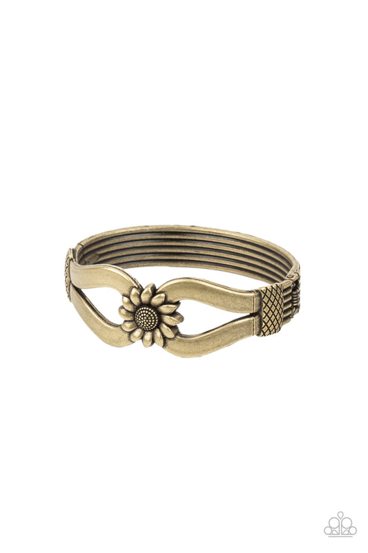 Let A Hundred SUNFLOWERS Bloom - Brass - Paparazzi Bracelet