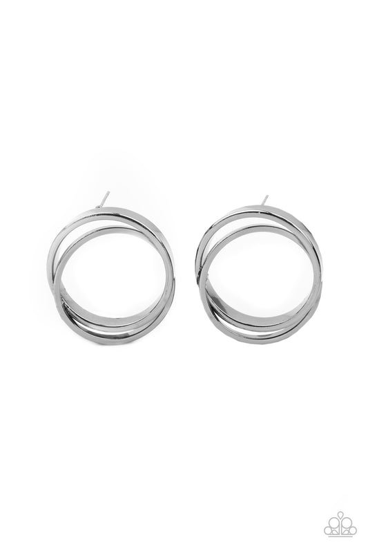 Always In The Loop - Black - Paparazzi Earrings