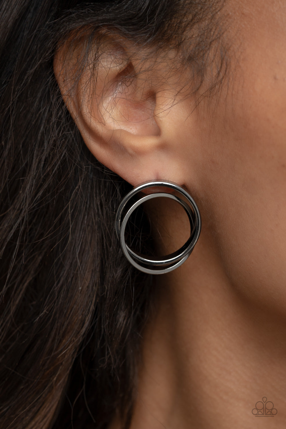 Always In The Loop - Black - Paparazzi Earrings