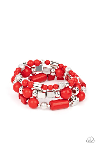 Perfectly Prismatic - Red - Paparazzi Bracelet