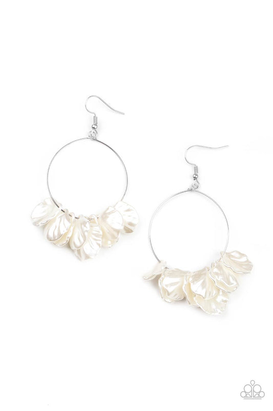 Sailboats and Seashells - White - Paparazzi  Earrings