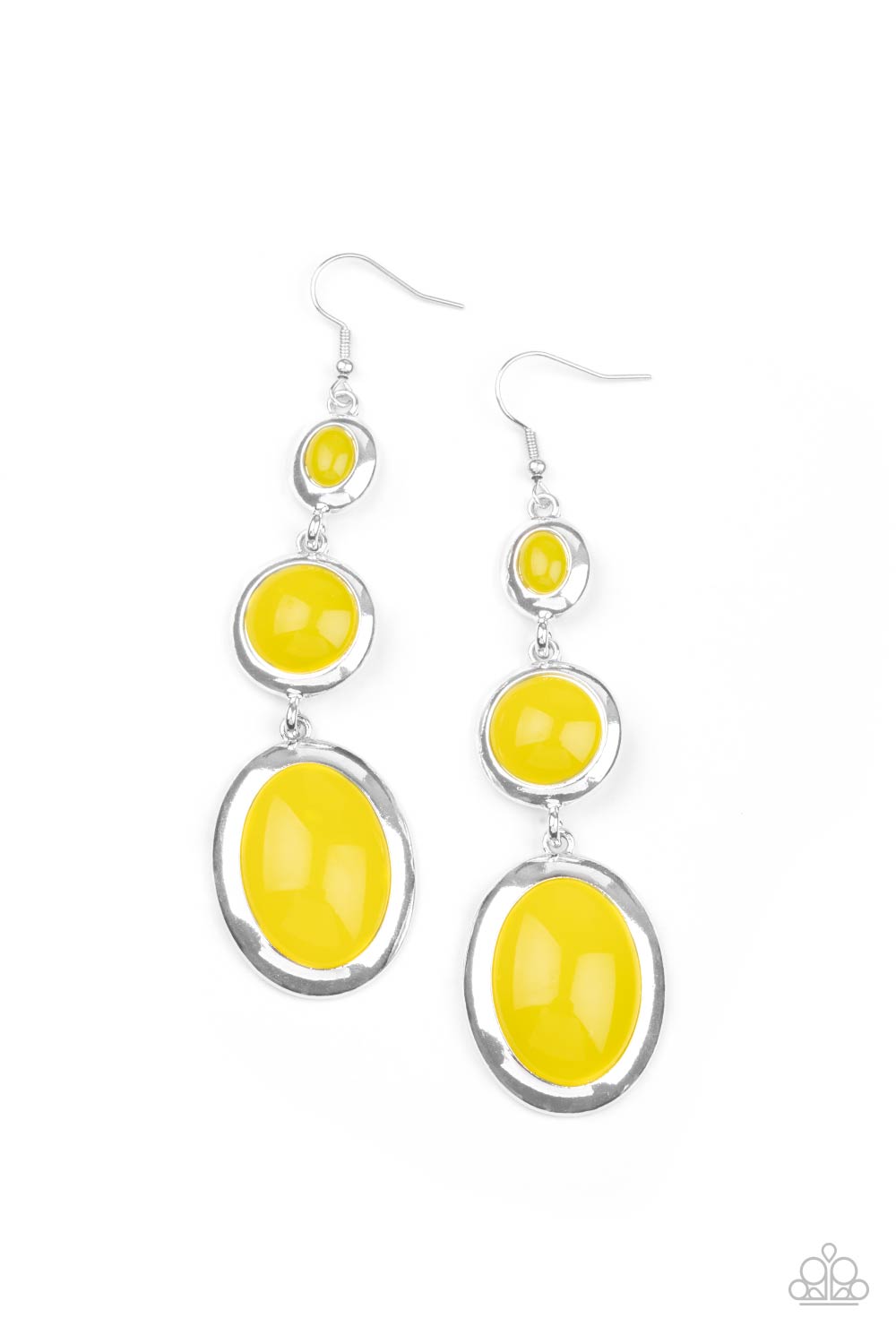 Retro Reality - Yellow - Paparazzi Earrings