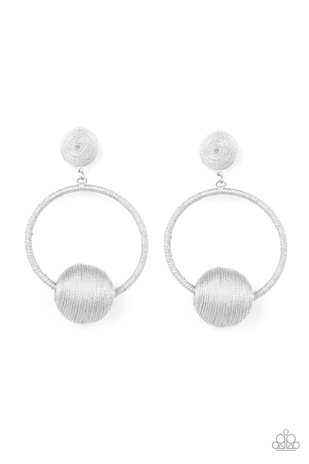 Social Sphere - Silver - Paparazzi Earrings