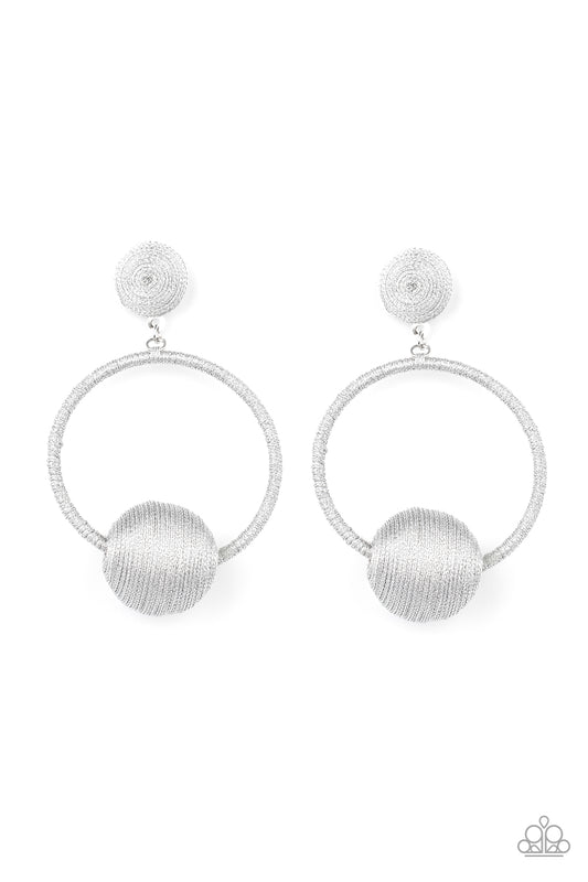 Social Sphere - Silver - Paparazzi Earrings