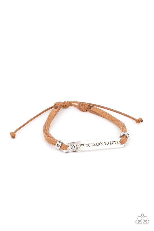 To Live, To Learn, To Love - Brown - Paparazzi Bracelet