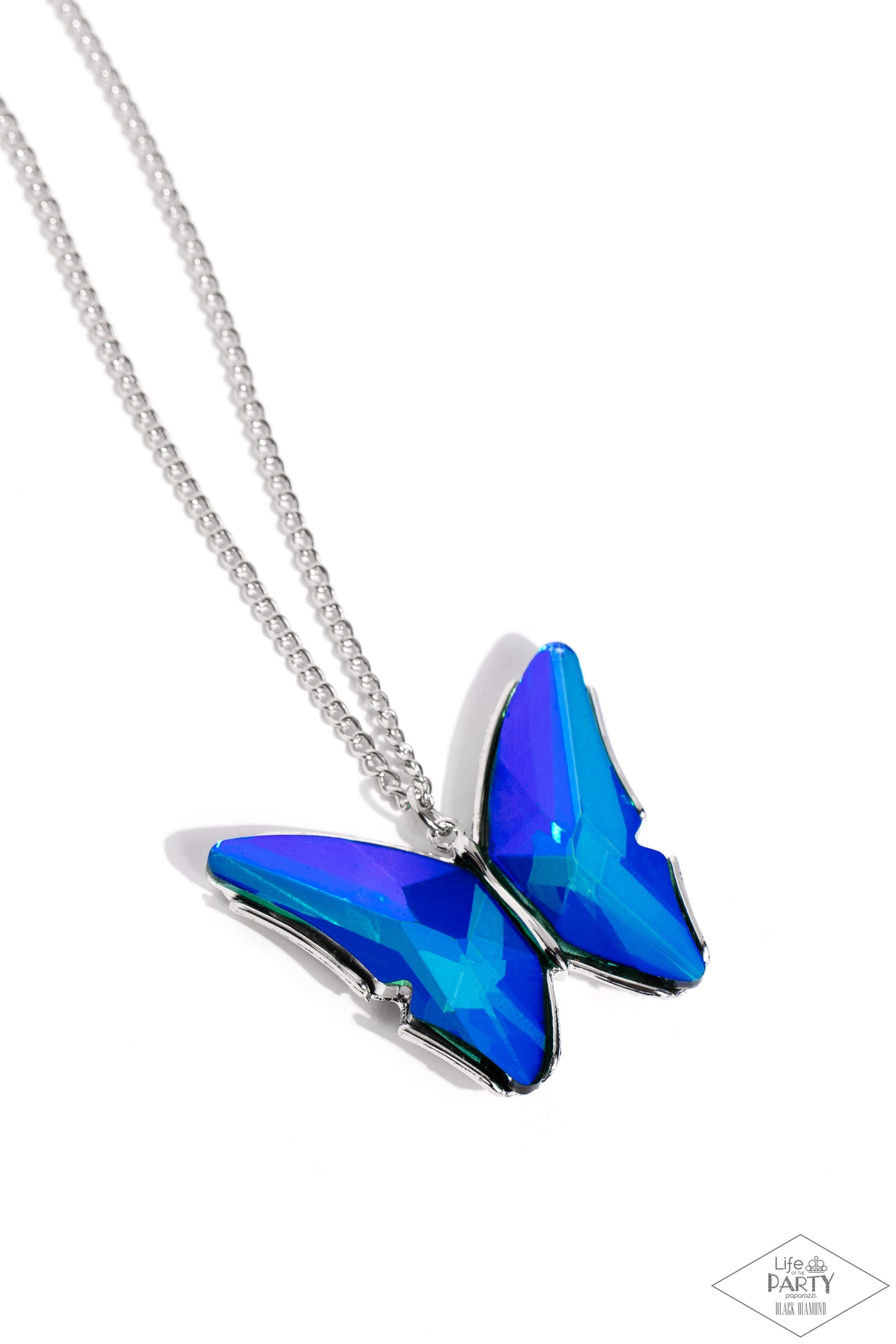 The Social Butterfly Effect - Blue - Paparazzi Necklace (2023 Black Diamond LOP)