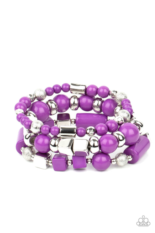 Perfectly Prismatic - Purple -Paparazzi Bracelet