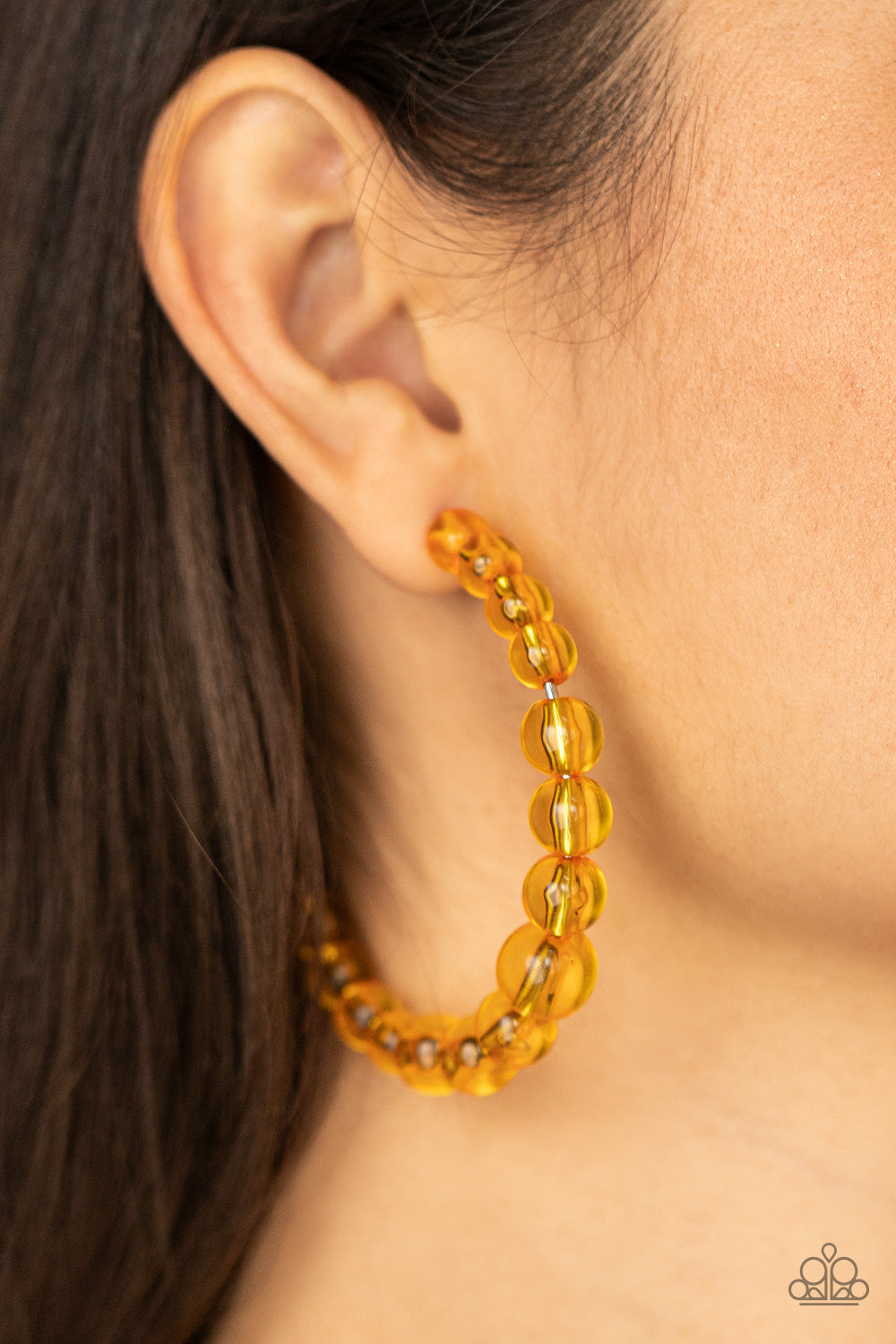 In The Clear - Orange - Paparazzi Earrings