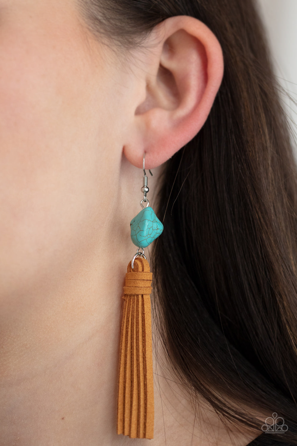 All-Natural Allure - Blue - Paparazzi Earrings