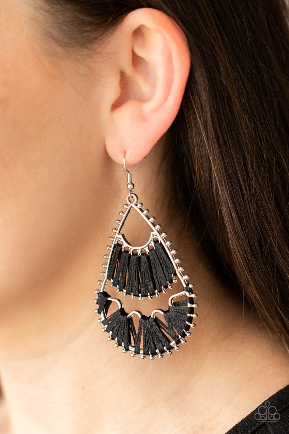 Samba Scene - Black - Paparazzi Earrings