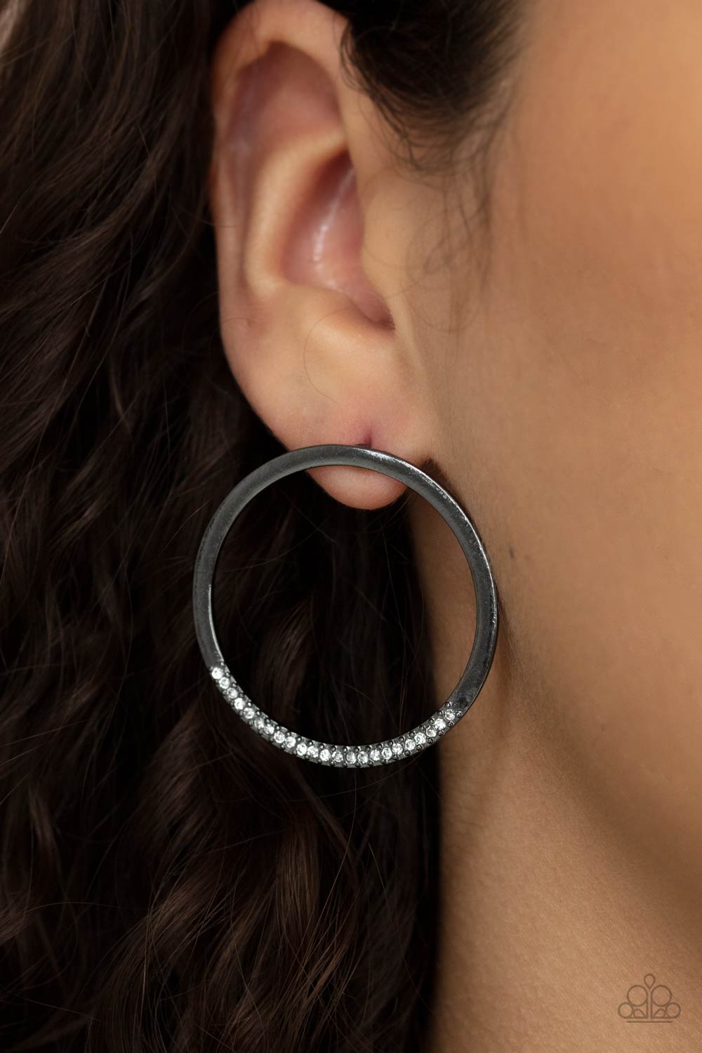 Spot On Opulence - Black - Paparazzi Post Earrings