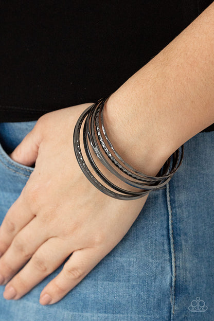 How Do You Stack Up? - Black - Paparazzi Bracelet