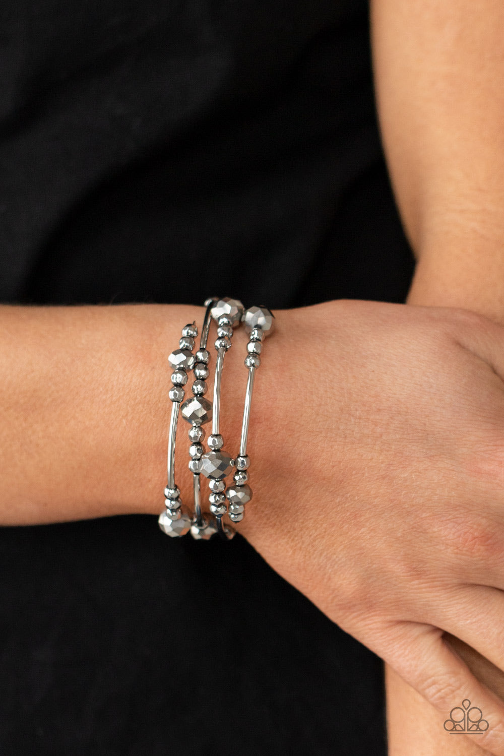 Showy Shimmer - Silver - Paparazzi Bracelet