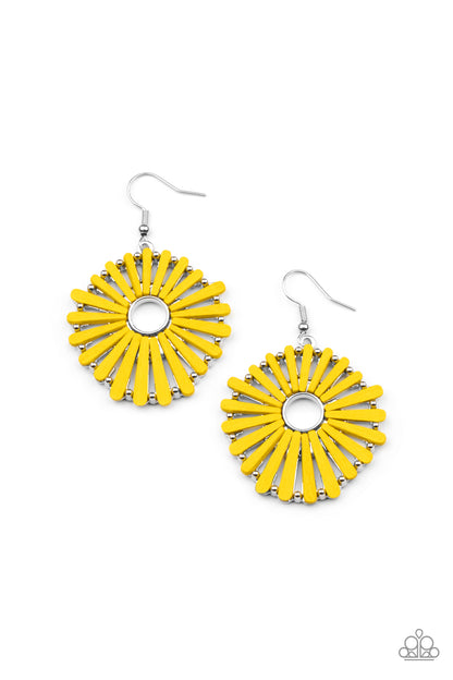 SPOKE Too Soon - Yellow - Paparazzi Earrings
