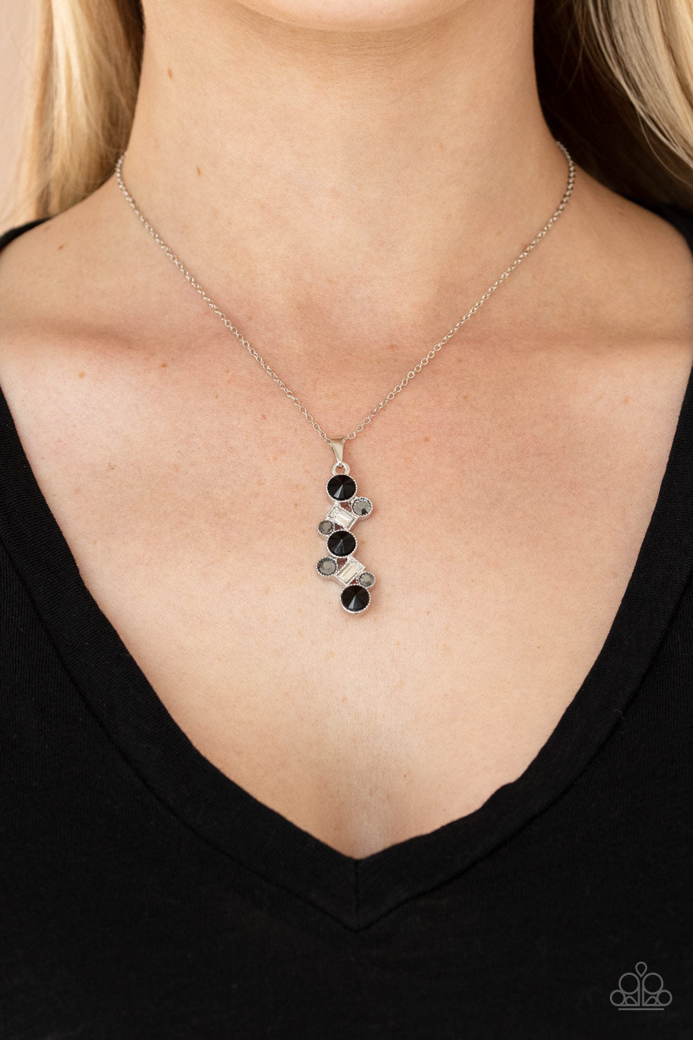 Classically Clustered - Black - Paparazzi Necklace