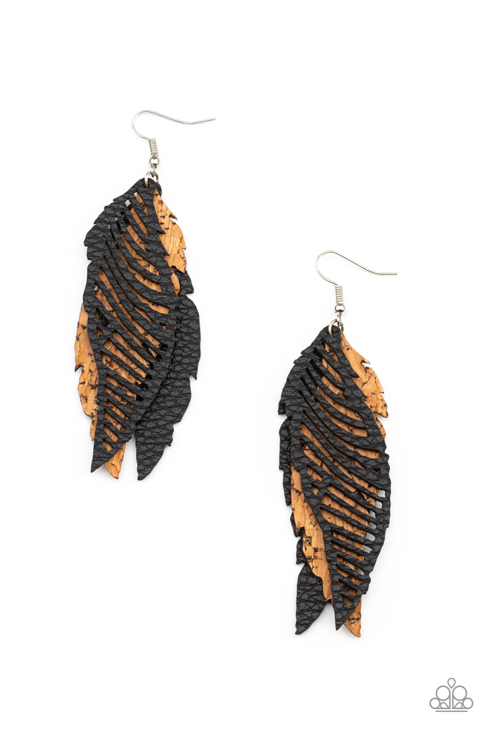 WINGING Off The Hook - Black Fish Hook Earrings