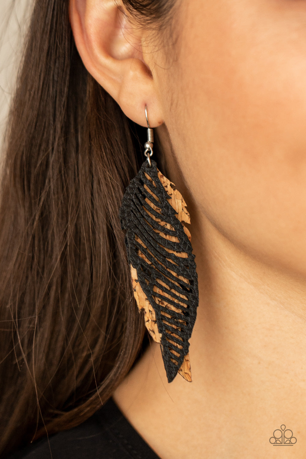 WINGING Off The Hook - Black Fish Hook Earrings