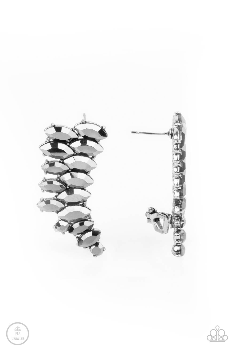 Explosive Elegance - Silver - Ear Crawlers Earrings