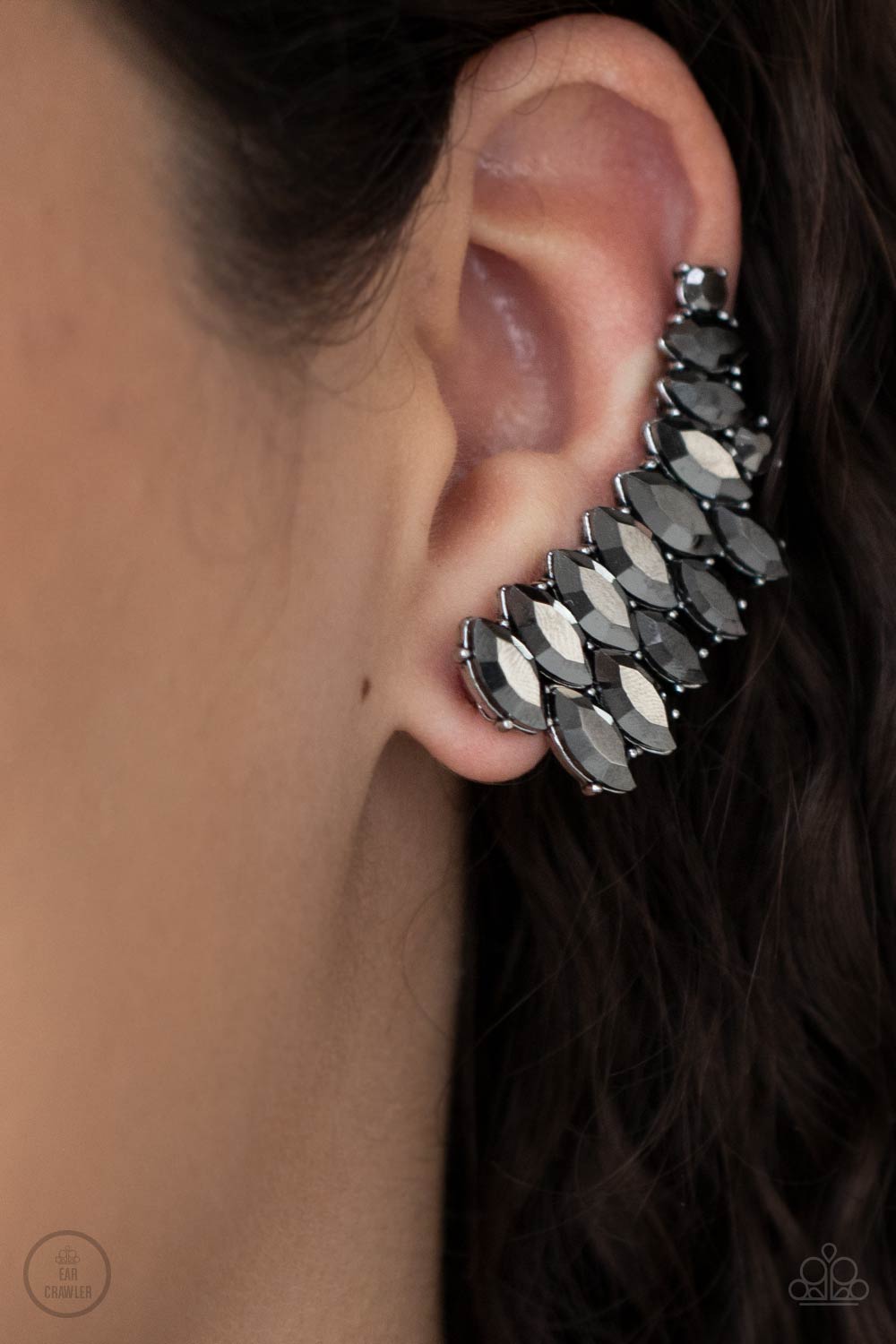 Explosive Elegance - Silver - Ear Crawlers Earrings