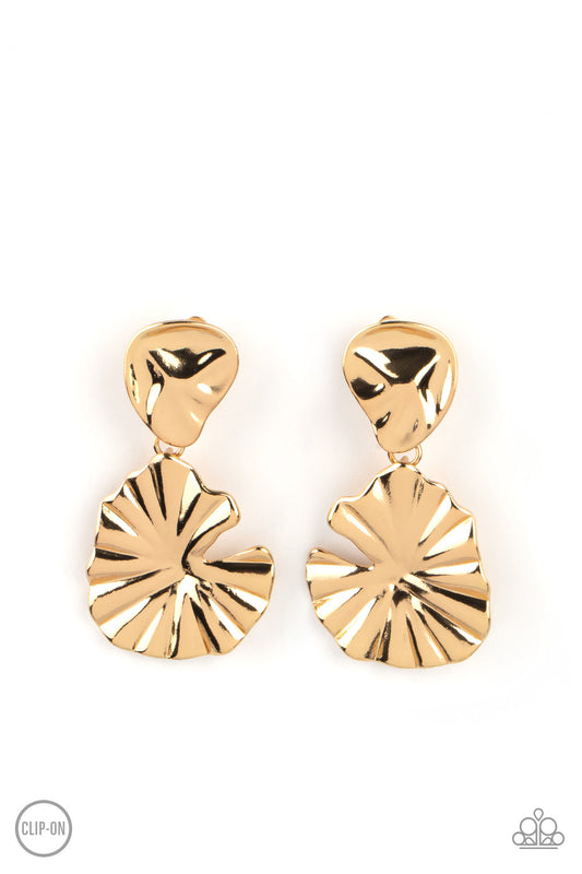 Empress Of The Amazon - Gold - Paparazzi Earrings