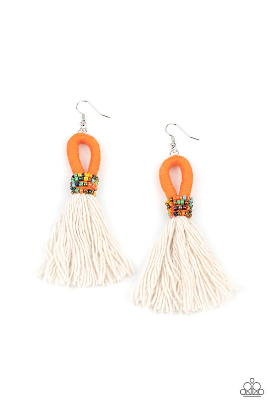 The Dustup - Orange - Paparazzi Earrings