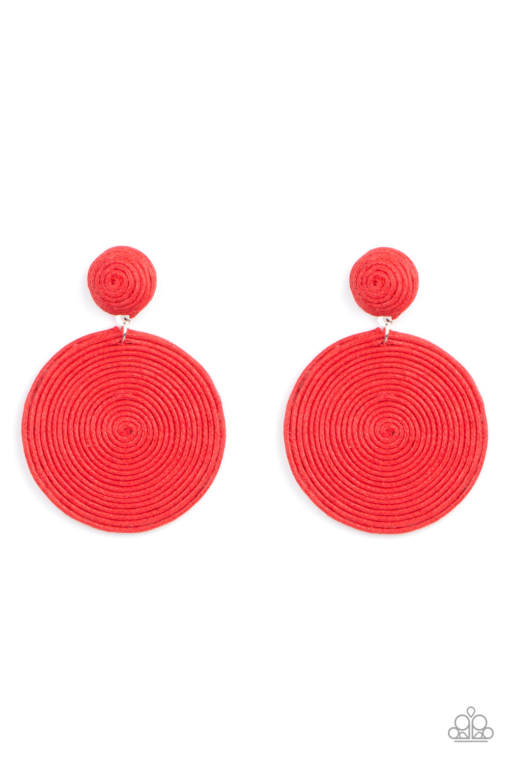 Circulate The Room - Red - Paparazzi Earrings