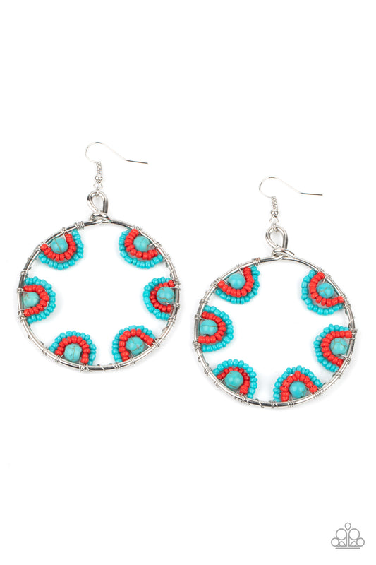 Off The Rim - Blue - Paparazzi Earrings