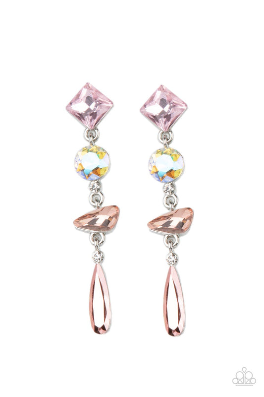 Rock Candy Elegance - Pink - Paparazzi Earrings