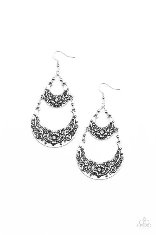 Springtime Gardens - White - Paparazzi Earrings