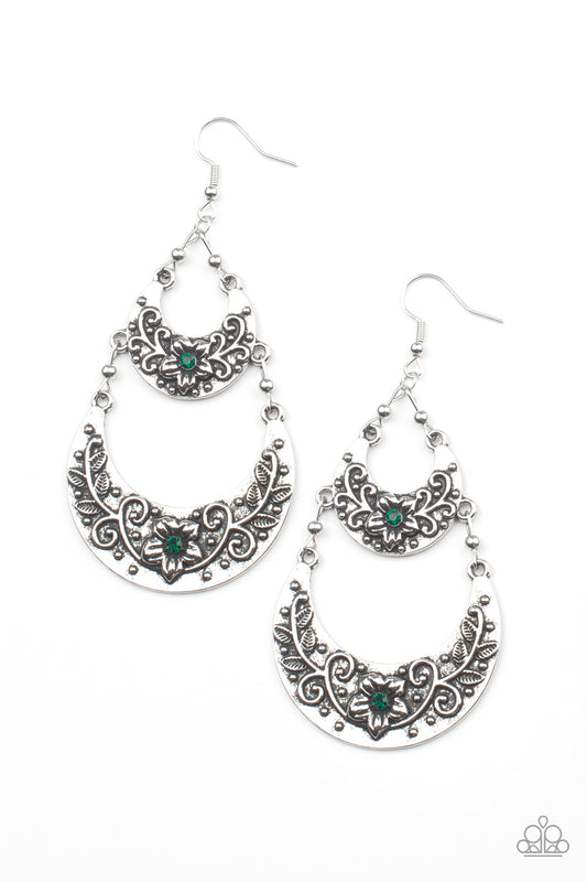 Springtime Gardens - Green - Paparazzi Earrings