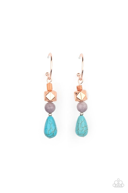 Boulevard Stroll - Copper - Paparazzi  Earrings