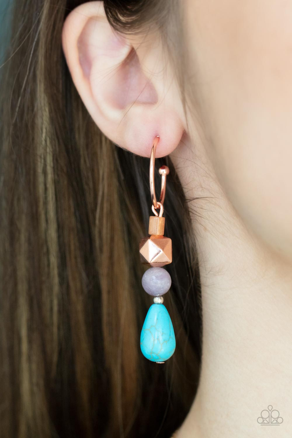 Boulevard Stroll - Copper - Paparazzi  Earrings