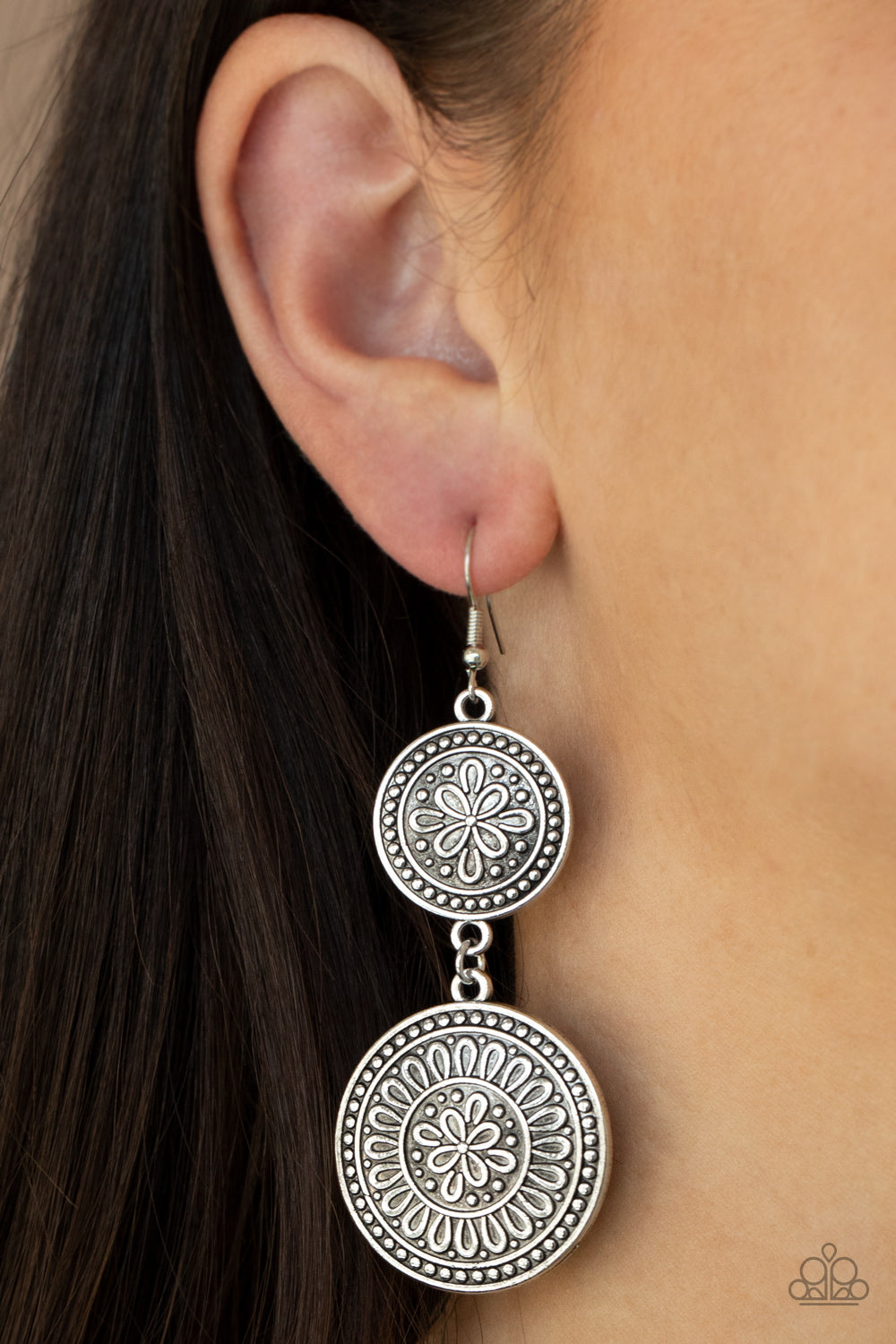Road Trip Paradise - Silver - Paparazzi Earrings