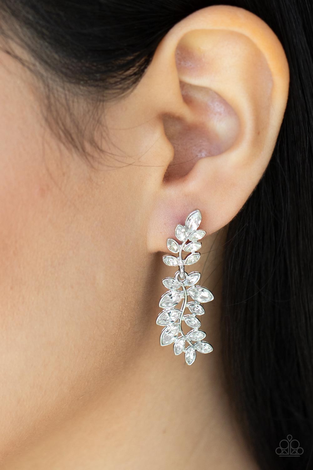 Frond Fairytale - White - Paparazzi Earrings