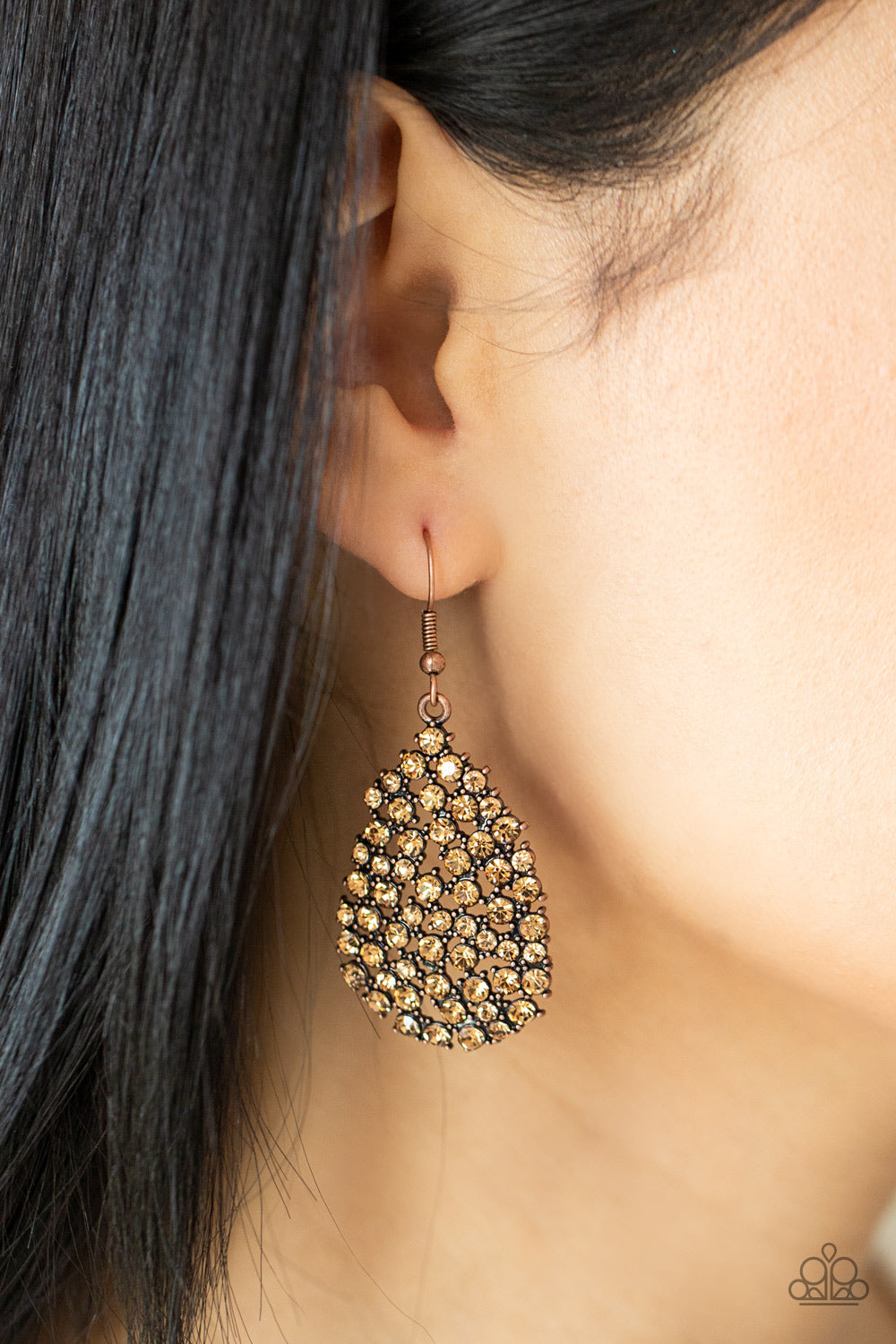 Day Dreamy Dazzle - Copper - Paparazzi Earrings