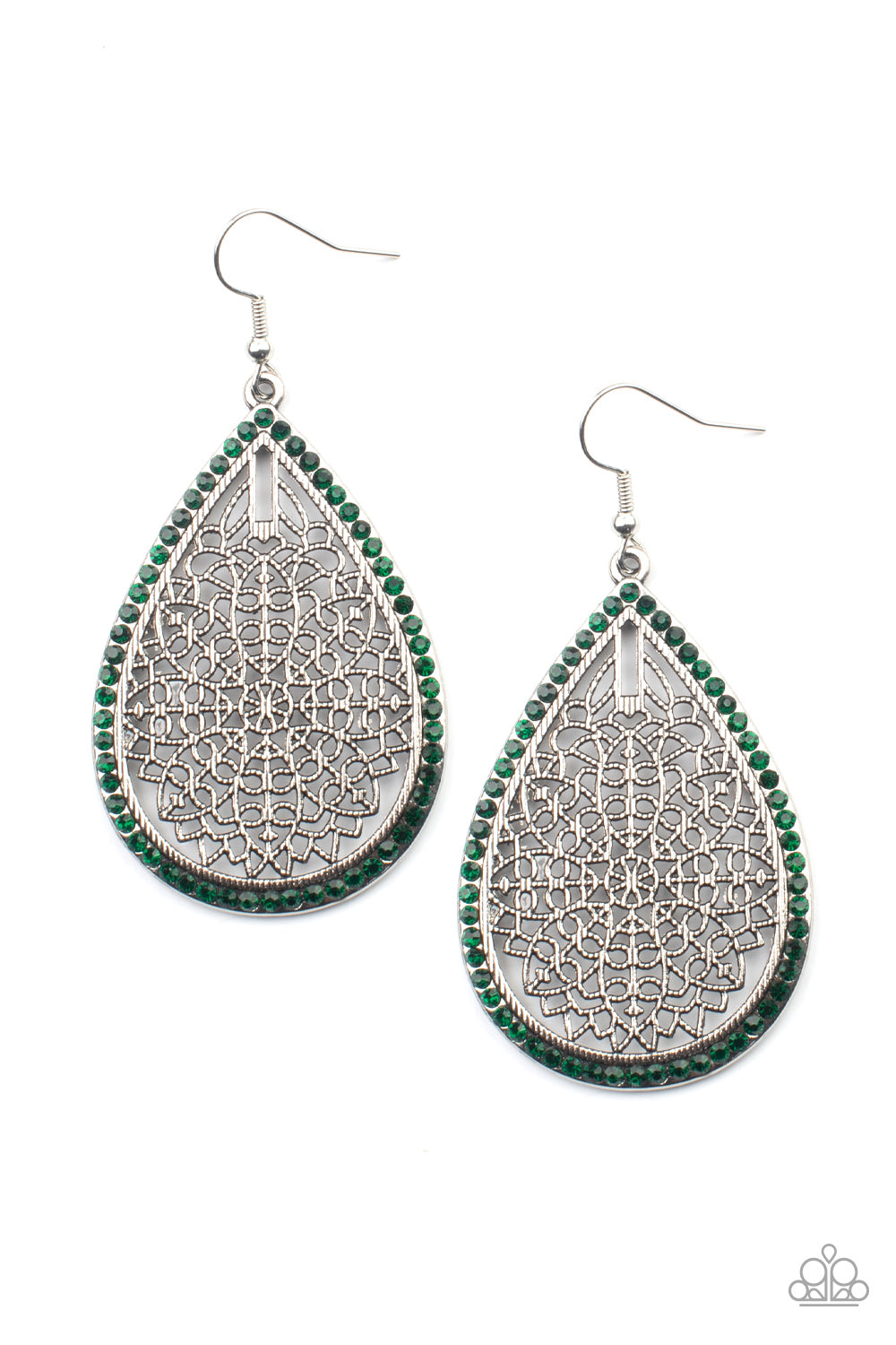 Fleur de Fantasy - Green - Paparazzi Earrings