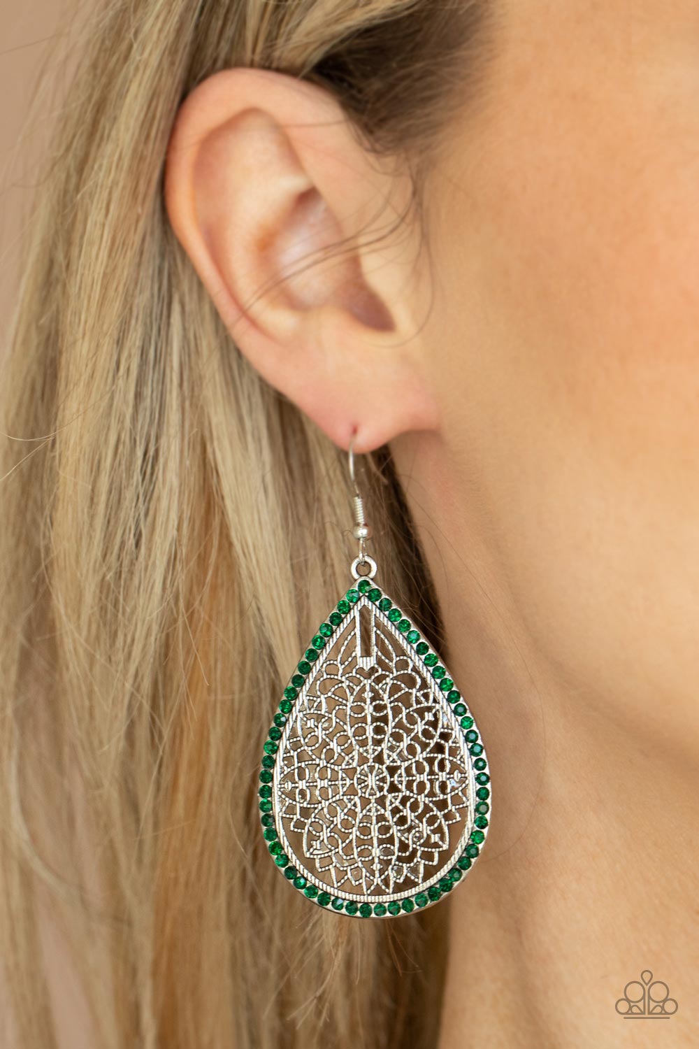 Fleur de Fantasy - Green - Paparazzi Earrings