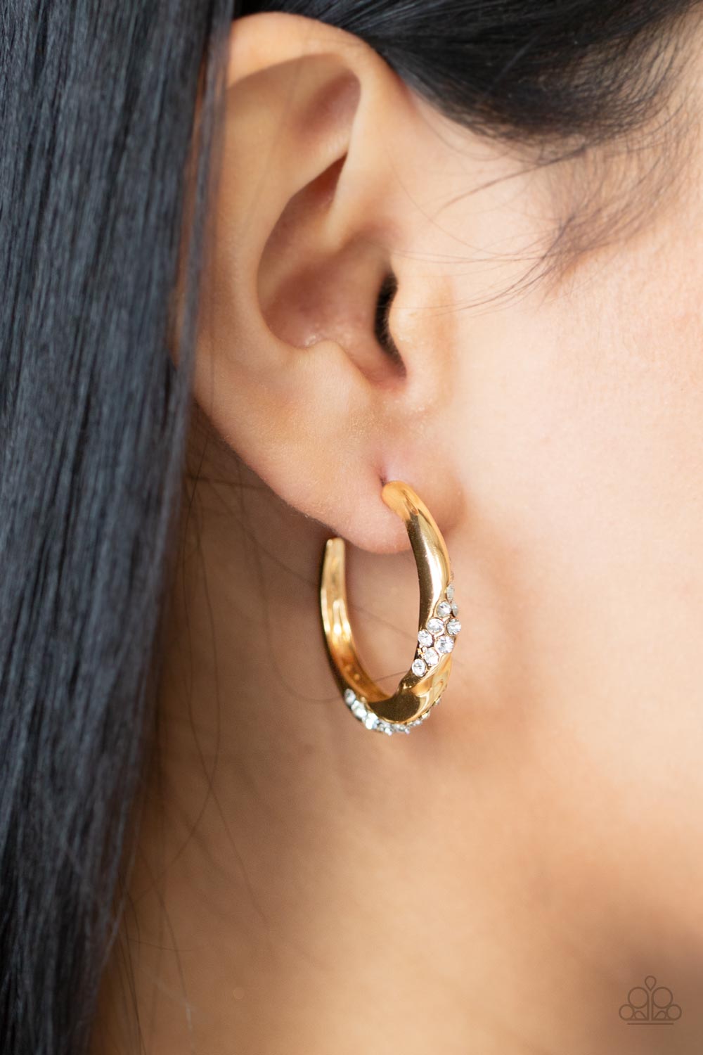 Subliminal Shimmer - Gold - Paparazzi Earrings