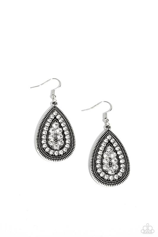 Interstellar Idol - White - Paparazzi Earrings